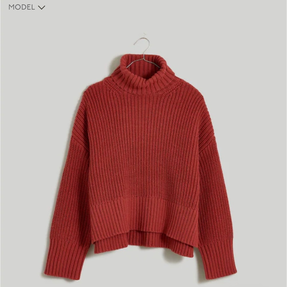 Madewell Deep Red Turtleneck Sweater